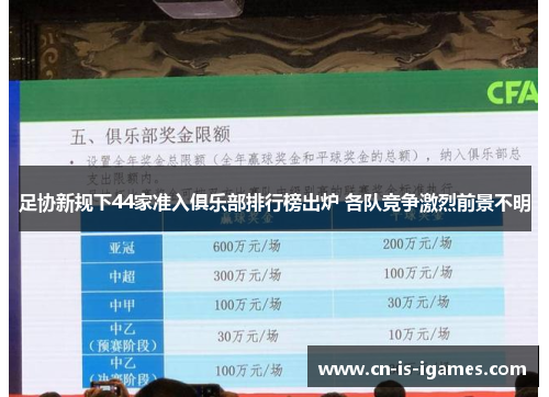 足协新规下44家准入俱乐部排行榜出炉 各队竞争激烈前景不明 足协新规下44家准入俱乐部排行榜出炉 各队竞争激烈前景不明